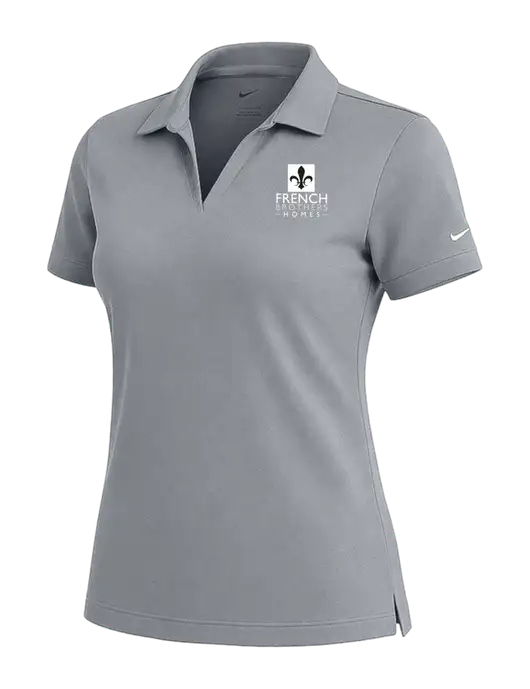 NIKE Medium Grey Womens Dri-Fit Micro Pique Polo w/French Brothers Homes Logo
