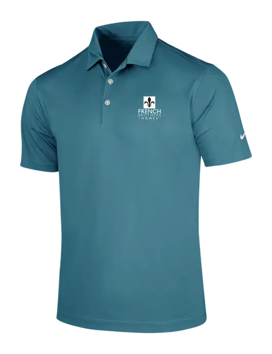 NIKE Dark Teal Dri-Fit Vertical Mesh Polo w/French Brothers Homes Logo