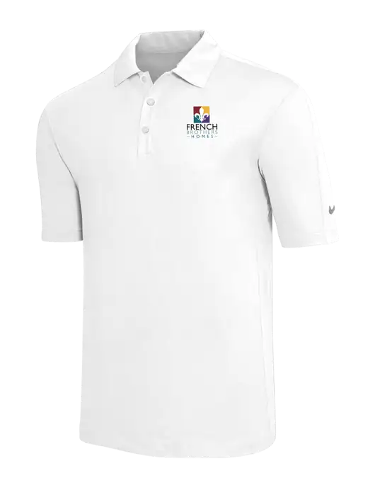 Nike White Tech Sport Dri-FIT Polo w/French Brothers Homes Logo