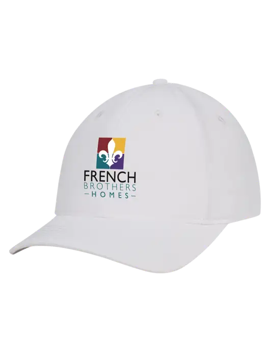 White Nylon Twill Performance Cap w/French Brothers Homes Logo