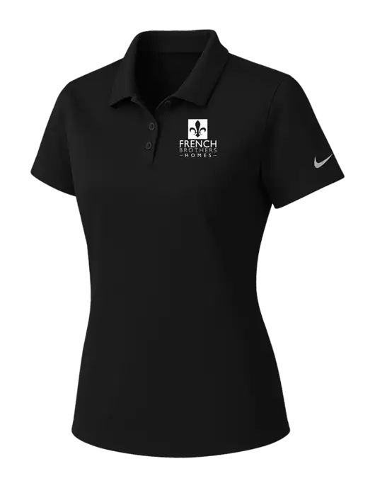 Nike Womens Black Dry Essential Solid Polo w/French Brothers Homes Logo