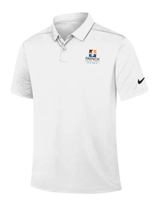 Nike White Dry Essential Solid Polo w/French Brothers Homes Logo