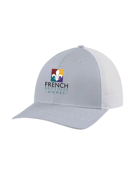 Richardson Adjustable Snapback Original 112 Trucker Cap Light Heather Grey w/White Mesh w/French Brothers Homes Logo