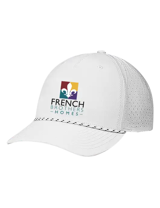 Richardson Laser Perf Performance White/White-Black Rope Cap w/French Brothers Homes Logo