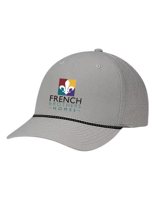 Richardson Laser Perf Performance Light Grey/Black-Grey Rope Cap w/French Brothers Homes Logo