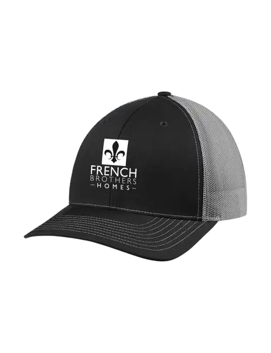 Richardson Adjustable Snapback Original 112 Trucker Cap Black w/Charcoal Mesh w/French Brothers Homes Logo