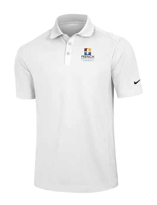 Nike White Dri-FIT Classic Polo w/French Brothers Homes Logo