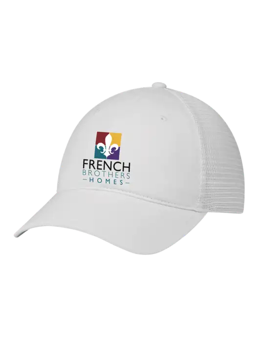 Richardson 111 Garment Washed Trucker Cap White w/White Mesh w/French Brothers Homes Logo