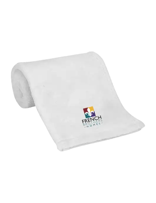 White Alpine Fleece Mink Touch Luxury Baby Blanket  w/French Brothers Homes Logo