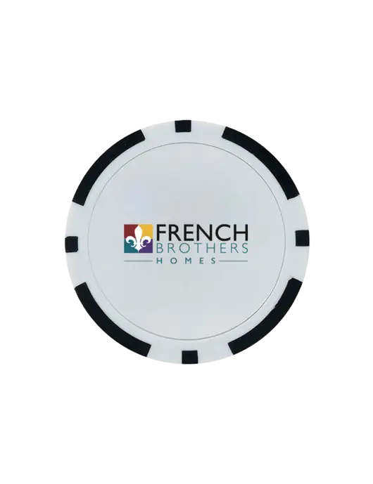 Black Poker Chip Ball Marker w/French Brothers Homes Logo