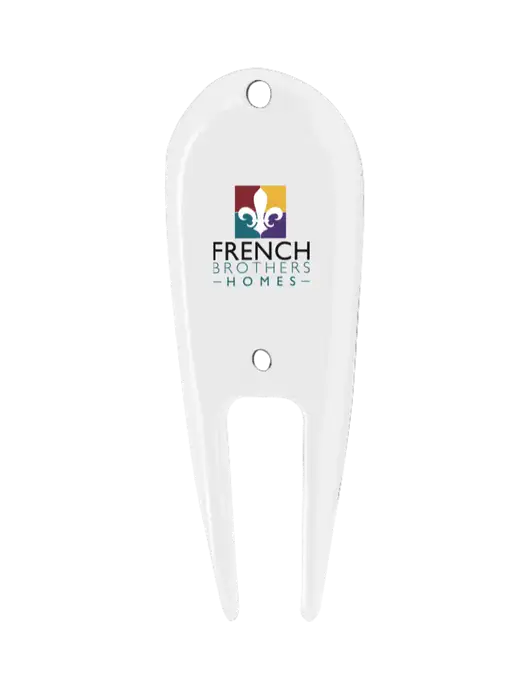 White Divot Tool w/French Brothers Homes Logo