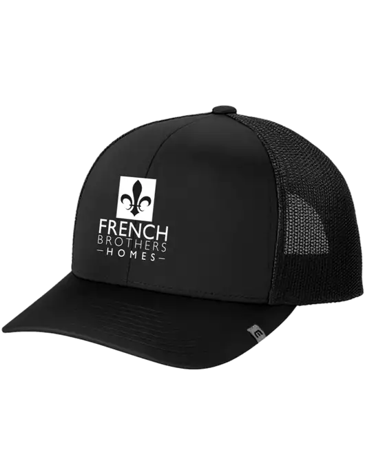 TravisMathew Black Cruz Trucker Cap w/French Brothers Homes Logo