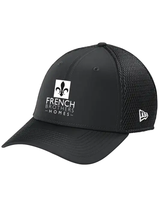 New Era 39THIRTY Performance Stretch Charcoal Grey Mesh Cap w/French Brothers Homes Logo