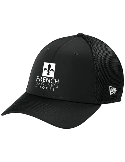 New Era 39THIRTY Performance Stretch Black Mesh Cap w/French Brothers Homes Logo