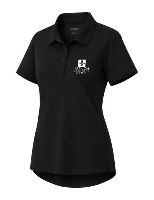 OGIO Womens Envision Black Polo w/French Brothers Homes Logo