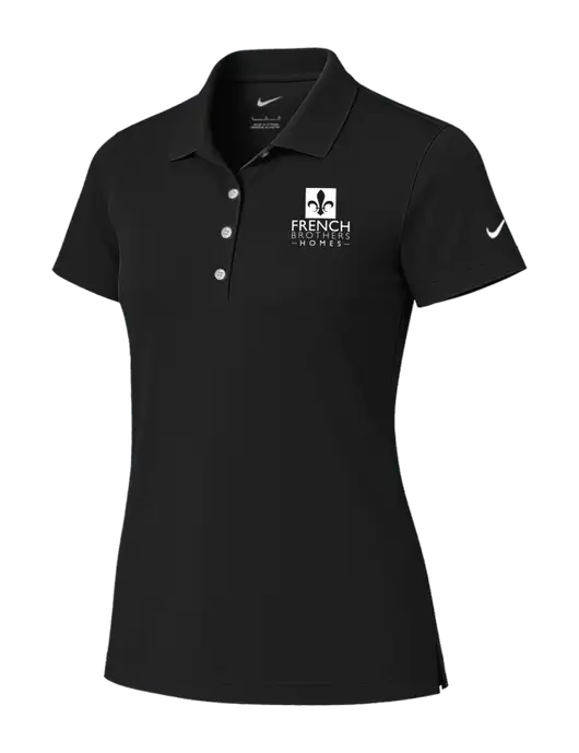 Nike Womens Black Tech Basic Dri-FIT Polo
 w/French Brothers Homes Logo