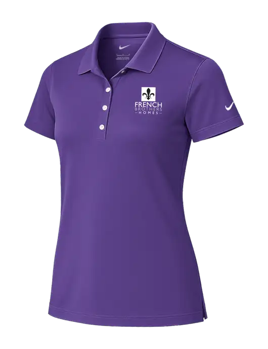 Nike Womens Purple Tech Basic Dri-FIT Polo
 w/French Brothers Homes Logo