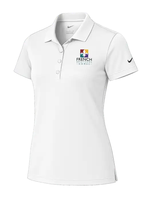 Nike Womens White Tech Basic Dri-FIT Polo
 w/French Brothers Homes Logo
