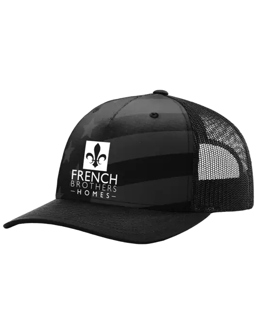 Richardon Five Panel Stars and Stripes Trucker Cap w/French Brothers Homes Logo